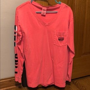 Pink Victoria’s Secret long sleeve v neck top